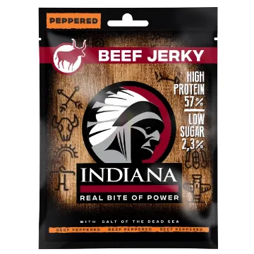 Indiana Jerky 48b x 15ks x 25g BEEF - Hovězí Peppered