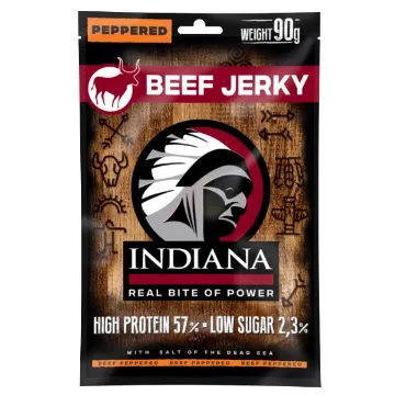 Indiana Jerky 24b x 8ks x 90g Beef - Hovězí Peppered