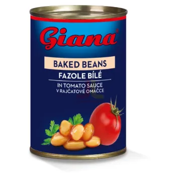 Fazole bílé v rajčtové omáč. 410g GIANA