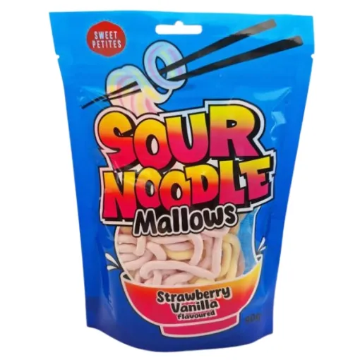 Sour Noodle Mallows Strawberry 90g