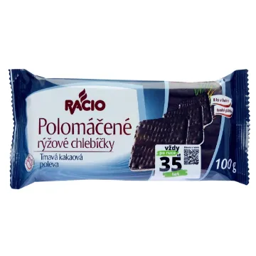 Racio Polomáčené 100g rýžové - tmavá kakao (modrá) 20ks/b