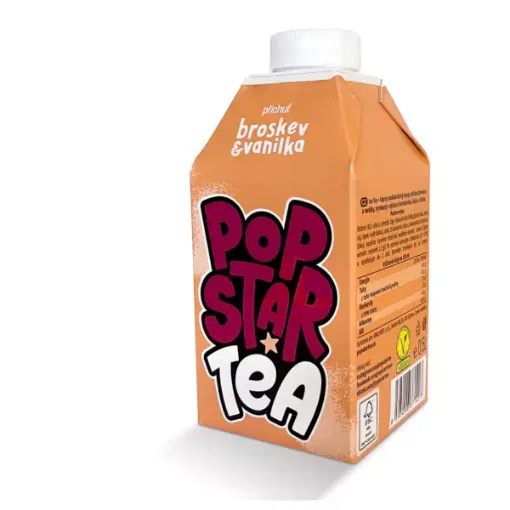 PopStar Tea 500ml Broskev Vanilka