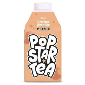 PopStar Tea 500ml Broskev Vanilka - ZERO