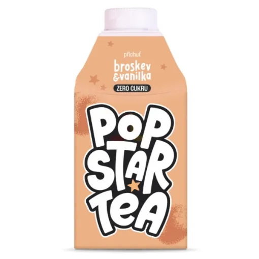 PopStar Tea 500ml Broskev Vanilka - ZERO