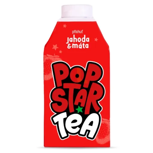 PopStar Tea 500ml Jahoda Máta