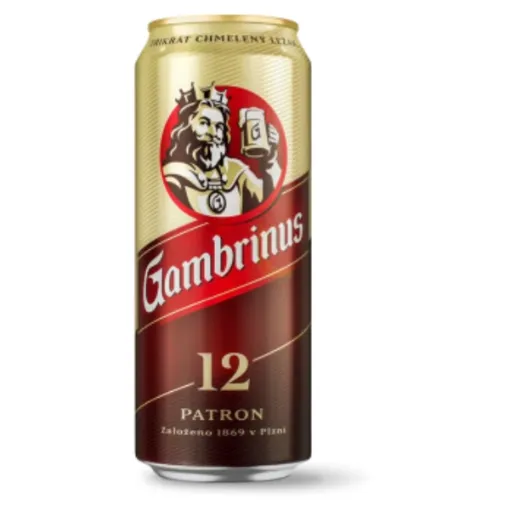 Gambrinus Plech 0,5l Patron Ležák 12% 4x6ks