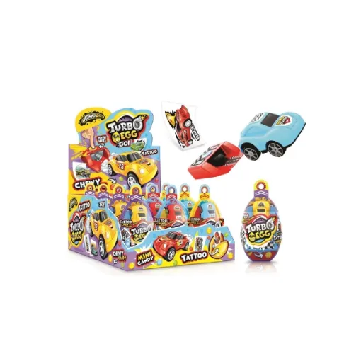 JBEE TURBO EGG 8b*12*10g Vajičko s Autíčkem, Cukrovinka + Ta