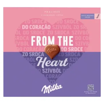 Milka Chocolade 110g Pralines Straw. Cream - From the Heart