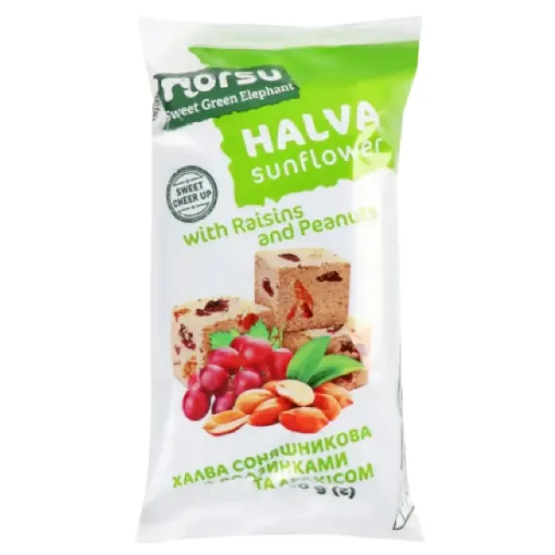 UKR ES Norsu Halva slunečnicová 210g S rozinkami a Arašidy