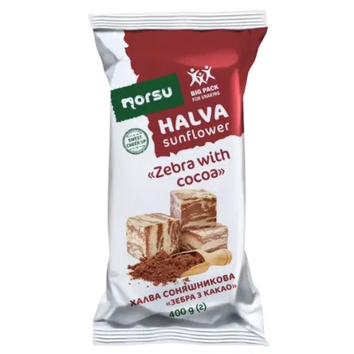 UKR ES Norsu Halva slunečnicová 400g Zebra s kakaem 12ks