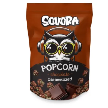 Sovora Popcorn Karamel Sáček 90g Chocolate