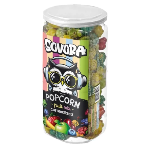 Sovora Popcorn Karamel Tube 160g Fruit mix
