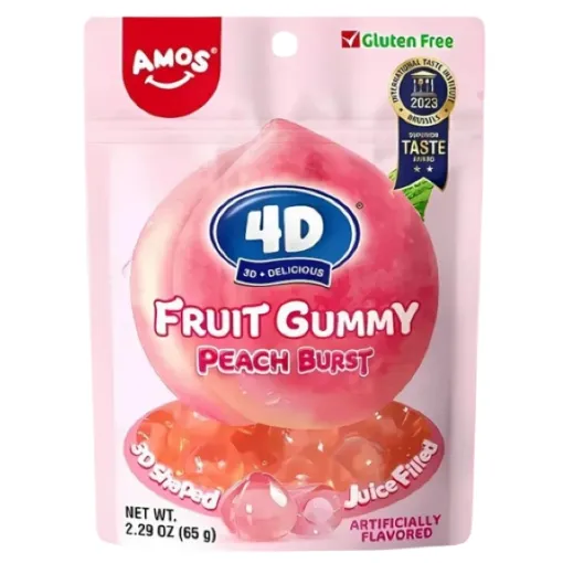 Amos 4D Gummy 65g Peach