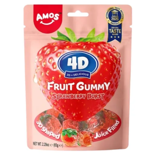 Amos 4D Gummy 65g Strawberry