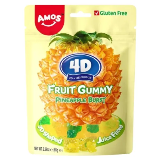 Amos 4D Gummy 65g Pineapple