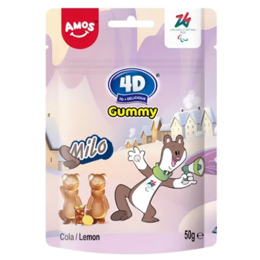 Amos 4D Gummy 50g Milo Cola a Lemon