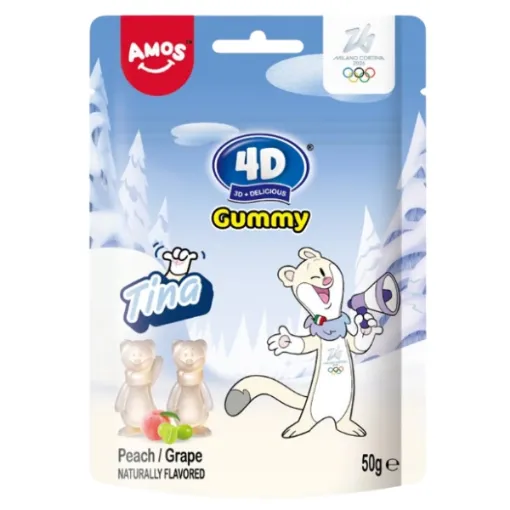 Amos 4D Gummy 50g Tina Peach a Grape