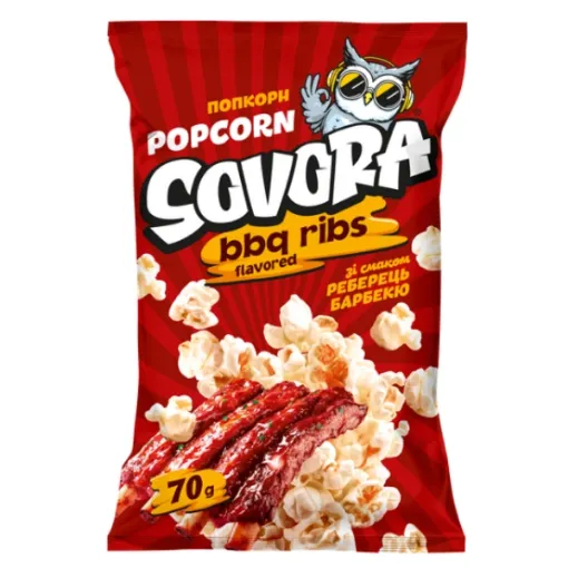 Sovora Popcorn BAG 70g BBQ - s Příchutí BBQ