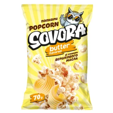 Sovora Popcorn BAG 70g Butter - s Příchutí Másla