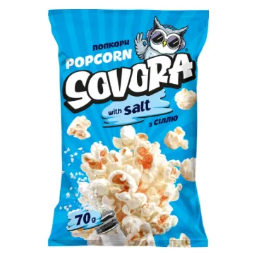 Sovora Popcorn BAG 70g Salted - Solené
