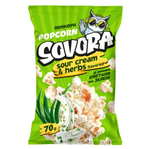 Sovora Popcorn BAG 70g Sour Cream & Herb