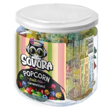 Sovora Popcorn Karamel Tube 70g Fruit Mix
