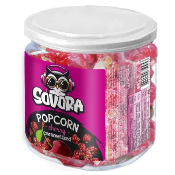 Sovora Popcorn Karamel Tube 70g Cherry - Třešně