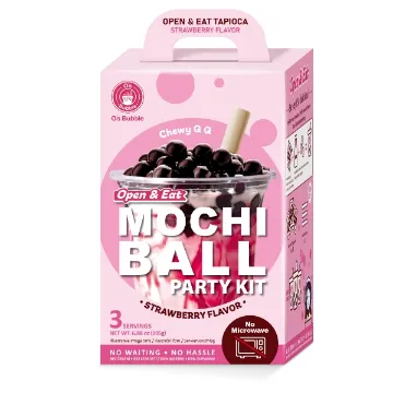 Bubble Tea Mochi Ball 195g Jahoda (DIY KIT - 3 Cups)