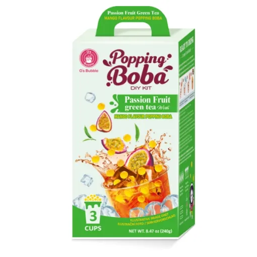 Bubble Tea Popping Boba 240g Marakuja (DIY KIT - 3 Cups)