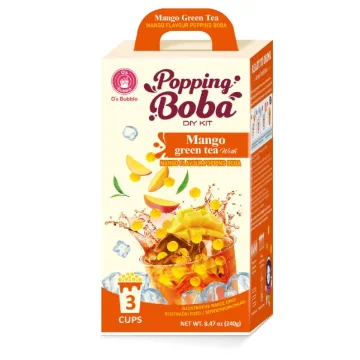 Bubble Tea Popping Boba 240g Mango (DIY KIT - 3 Cups)